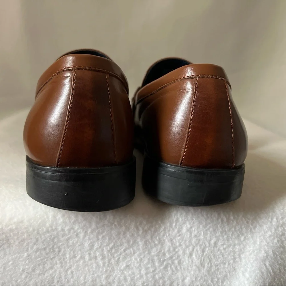 Steve Madden Size 10 1/2 Brown Leather Slip On Mens Shoes